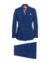 Bharnaba Man Suit Navy Size 40 Polyester, Viscose, Elastane In Blue