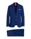 Bharnaba Man Suit Navy Size 44 Polyester, Viscose, Elastane In Blue