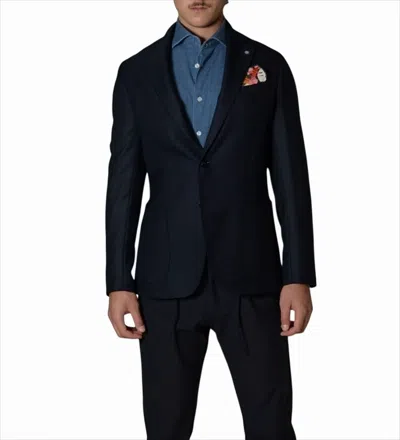 Bharnaba Tailored Blue Single-breasted Jacket In Black