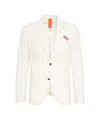 Bharnaba Tailored White Single-breasted Blazer With Notched Lapels