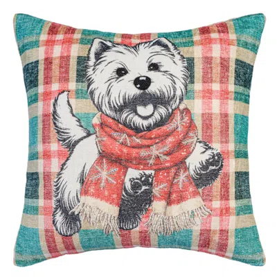 Bhawna's Fusion Vibhsa Christmas Dog Pillow 20x20 In Blue