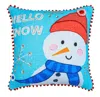 Bhawna's Fusion Vibhsa Hello Snow Christmas Pillow 20x20 In Blue