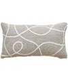 Bhawna's Fusion Vibhsa Linden Street Handwoven & Machine Embroidered Decorative Pillow, 14" X 24" In Gray