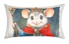 Bhawna's Fusion Vibhsa Mouse King Christmas Pillow 14x24 In Blue