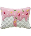 Bhawna's Fusion Vibhsa Novelty Tufted Decorative Pillow With Ice Cream Design, 14"x20" In Multi