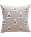 Bhawna's Fusion Vibhsa Persian Handwoven & Hand-embroidered Decorative Pillow, 20"x20" In Neutral