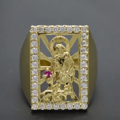Pre-owned Bhjewelry Real 10k Solid Yellow Gold Lazaro Men's Ring All Sizes 6.6 Gr