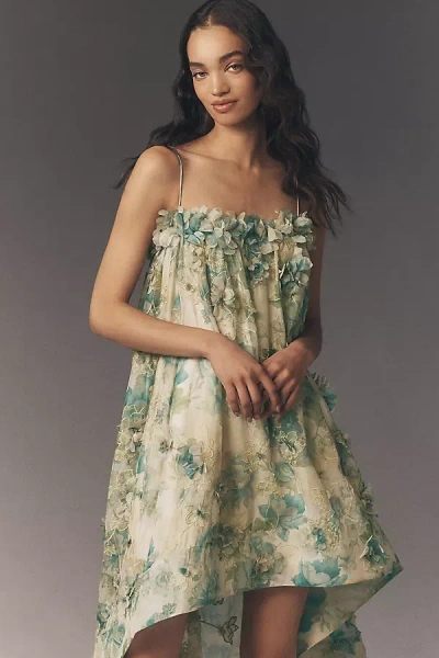 Bhldn 3-d Floral High-low Hem Dress In Multi