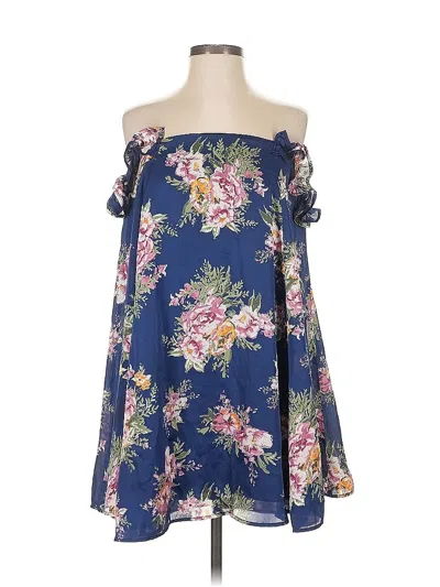 Pre-owned Bhldn 3/4 Sleeve Blouse In Blue