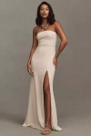 Bhldn Adalynn Strapless Stretch Crepe Maxi Gown In Neutral