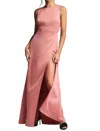Bhldn Alice High-neck Satin Maxi Dress In Pedal Pink In Pink