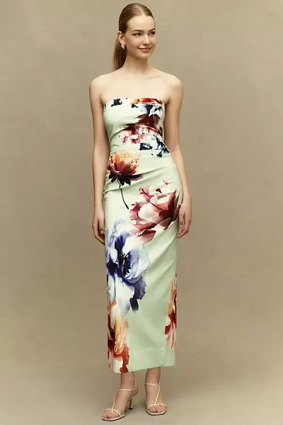 Bhldn Amaya Strapless Midi Dress In Green