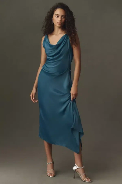 Bhldn Asymmetric Slip Dress In Blue