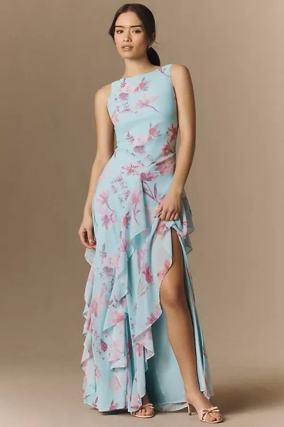 Bhldn Bhdn Tiered Ruffle Maxi Dress In Blue