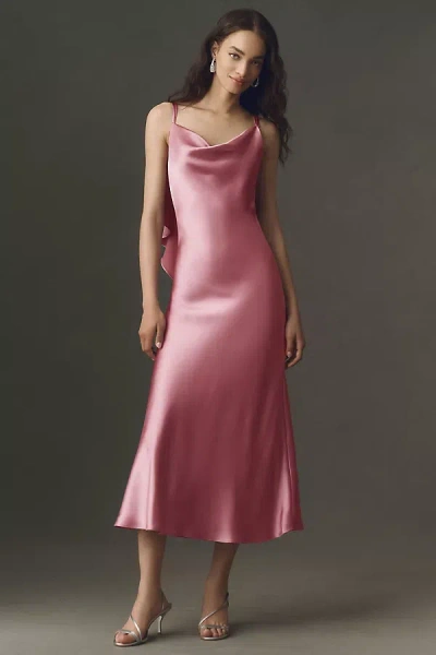 Bhldn Blair Cowl-neck Slip Maxi Dress In Pink