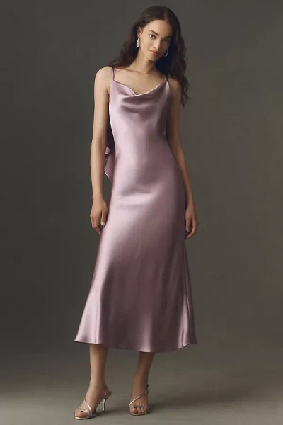 Bhldn Blair Cowl-neck Slip Maxi Dress In Purple
