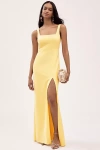 Bhldn Blake Square-neck Stretch Crepe Maxi Dress In Yellow