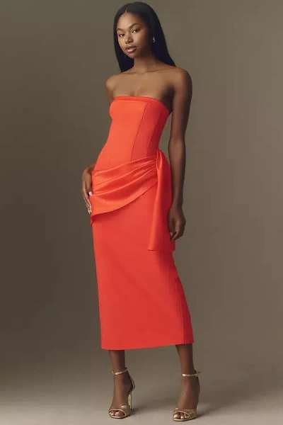 Bhldn Bustier Bombshell Maxi Dress In Red