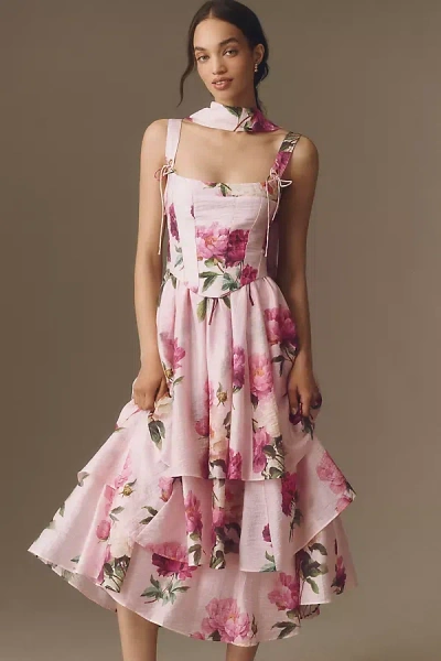 Bhldn Bustier Tiered Maxi Dress In Multi