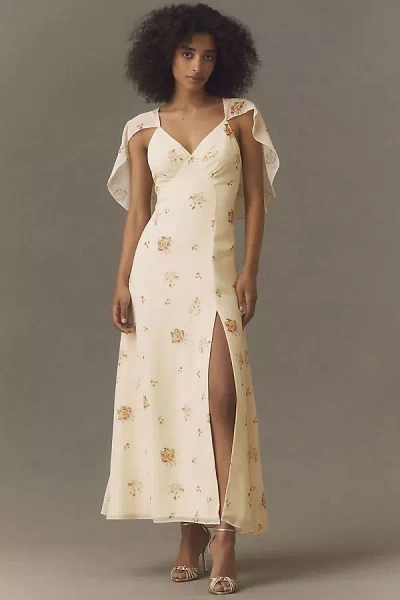 Bhldn Chiffon Cape Maxi Dress In Multi
