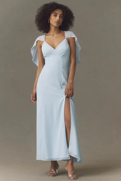 Bhldn Chiffon Cape Maxi Dress In Multi