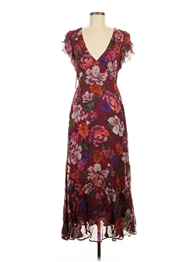 Pre-owned Bhldn Cocktail Dress In Burgundy