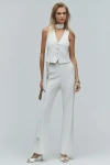 Bhldn Crepe High-rise Flare Pants In White
