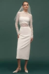 Bhldn Crepe Pencil Skirt In White