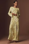 Bhldn Dani Long-sleeve Open-back Fit & Flare Maxi Dress