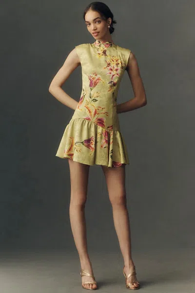 Bhldn Drop-waist Mini Dress In Yellow
