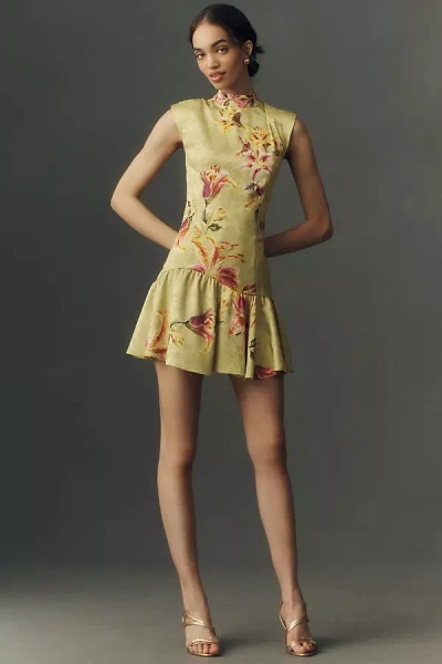 Bhldn Drop-waist Mini Dress In Yellow