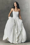 Bhldn Eleonara Strapless Fit & Flare Wedding Gown In White