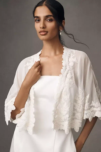 Bhldn Embroidered Lace Bolero In White