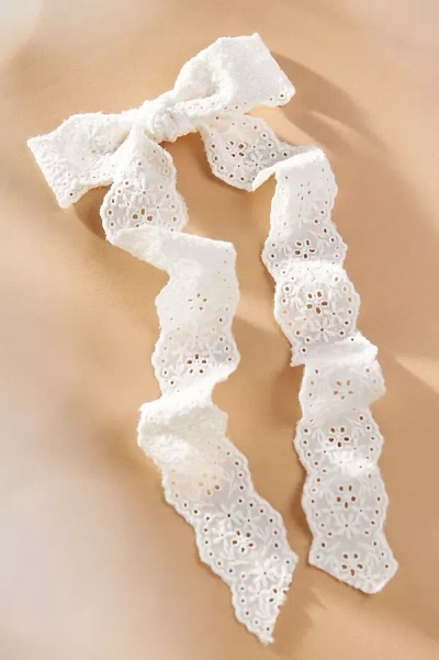 Bhldn Eyelet Lace Oversized Hair Bow In White