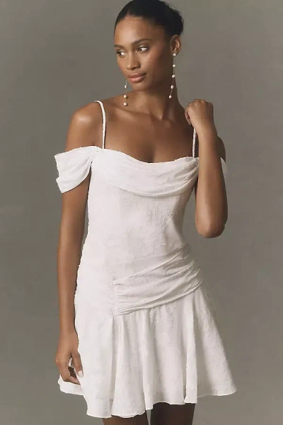 Bhldn Fit & Flare Lace Mini Dress In White