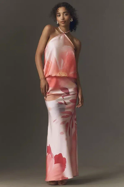 Bhldn Floral Haltern-neck Maxi Dress In Multi