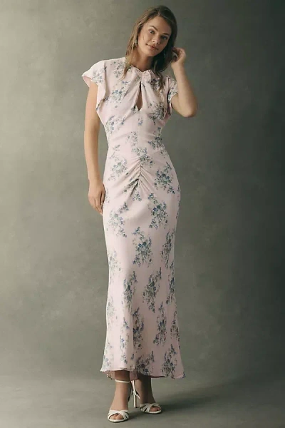 Bhldn Flutter-sleeve Maxi Dress In Neutral