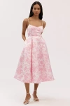 Bhldn Gabriella A-line Duchess Satin Midi Dress In Pink
