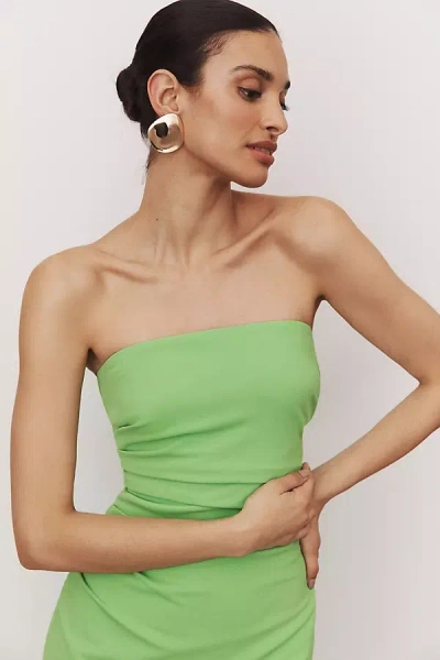 Bhldn Hayden Strapless Stretch Crepe Midi Dress In Green