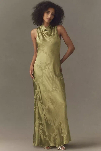 Bhldn High-neck Slip Maxi Dress In Green