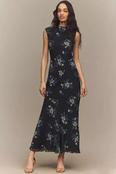 Bhldn Ivory Chiffon Maxi Dress In Black