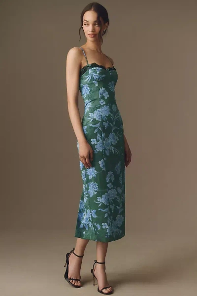 Bhldn Jacquard Bustier Maxi Dress In Green