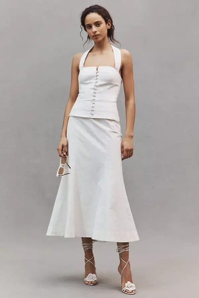 Bhldn Jayne Halter Midi Dress In White