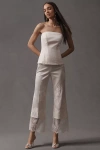 Bhldn Lace Ankle Flare Pants In White