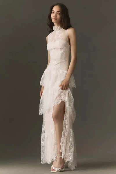 Bhldn Lace Tiered Maxi Dress In White