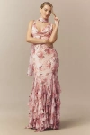 Bhldn Lauren Mermaid Ruffle Chiffon Maxi Dress In Multi