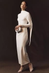 Bhldn Long-sleeve Scarf Knit Maxi Dress In White