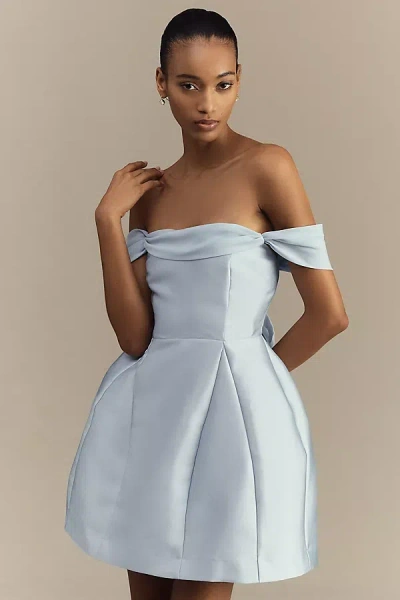 Bhldn Lydia Off-the-shoulder Corset Mini Dress In Blue