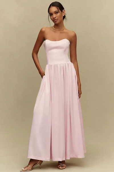 Bhldn Mia Strapless Fit-and-flare Maxi Dress In Pink