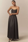 Bhldn Miley Strapless Drop-waist Maxi Dress In Black